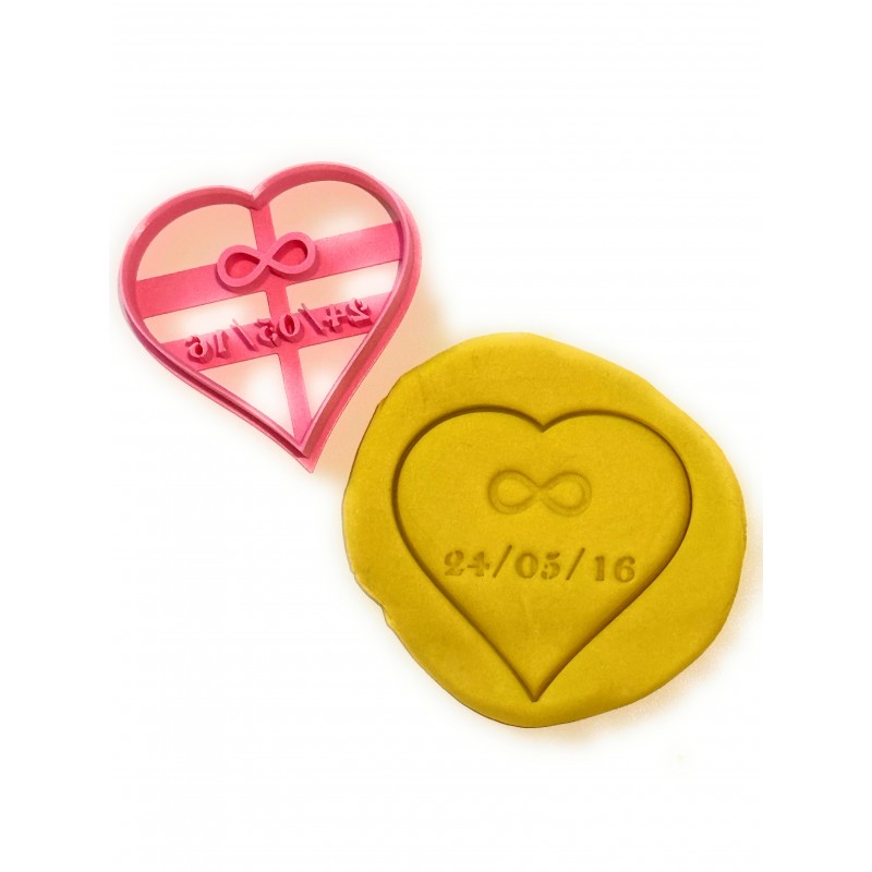 Cortante para Galletitas Corazon texto personalizable