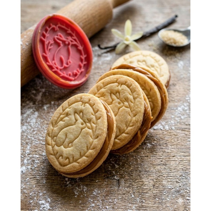 Cortante + Sello para Galletitas Pascuas Huevo Con conejito