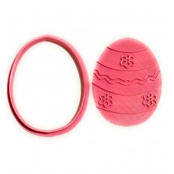 Cortante + Sello para Galletitas Pascuas Huevo Flores