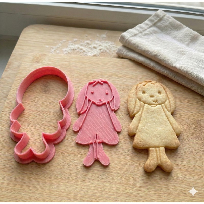 Cortante + Sello para Galletitas Pascuas Muñequita